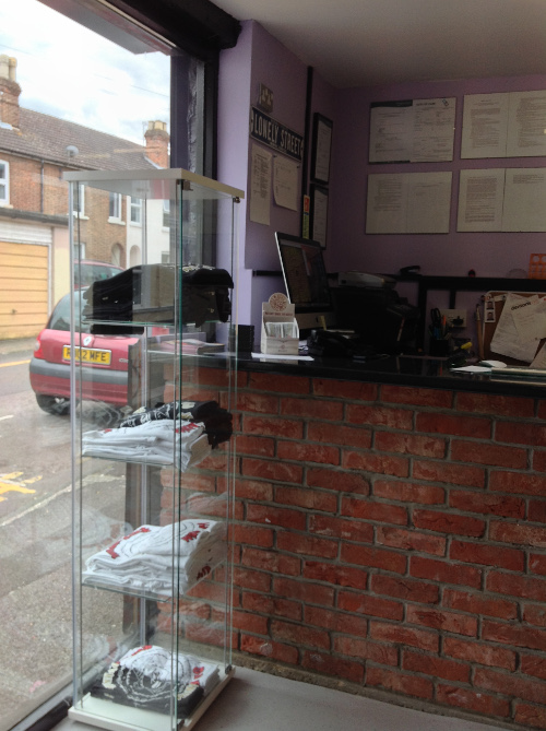 Shop front and T-shirts