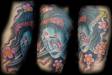 Samurai head with sword
