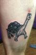 black and grey tortiose tattoo